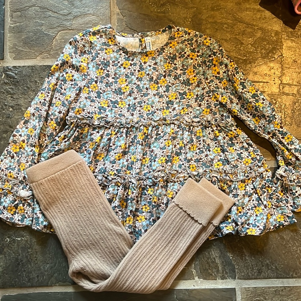 Mayoral set floral top with leggings